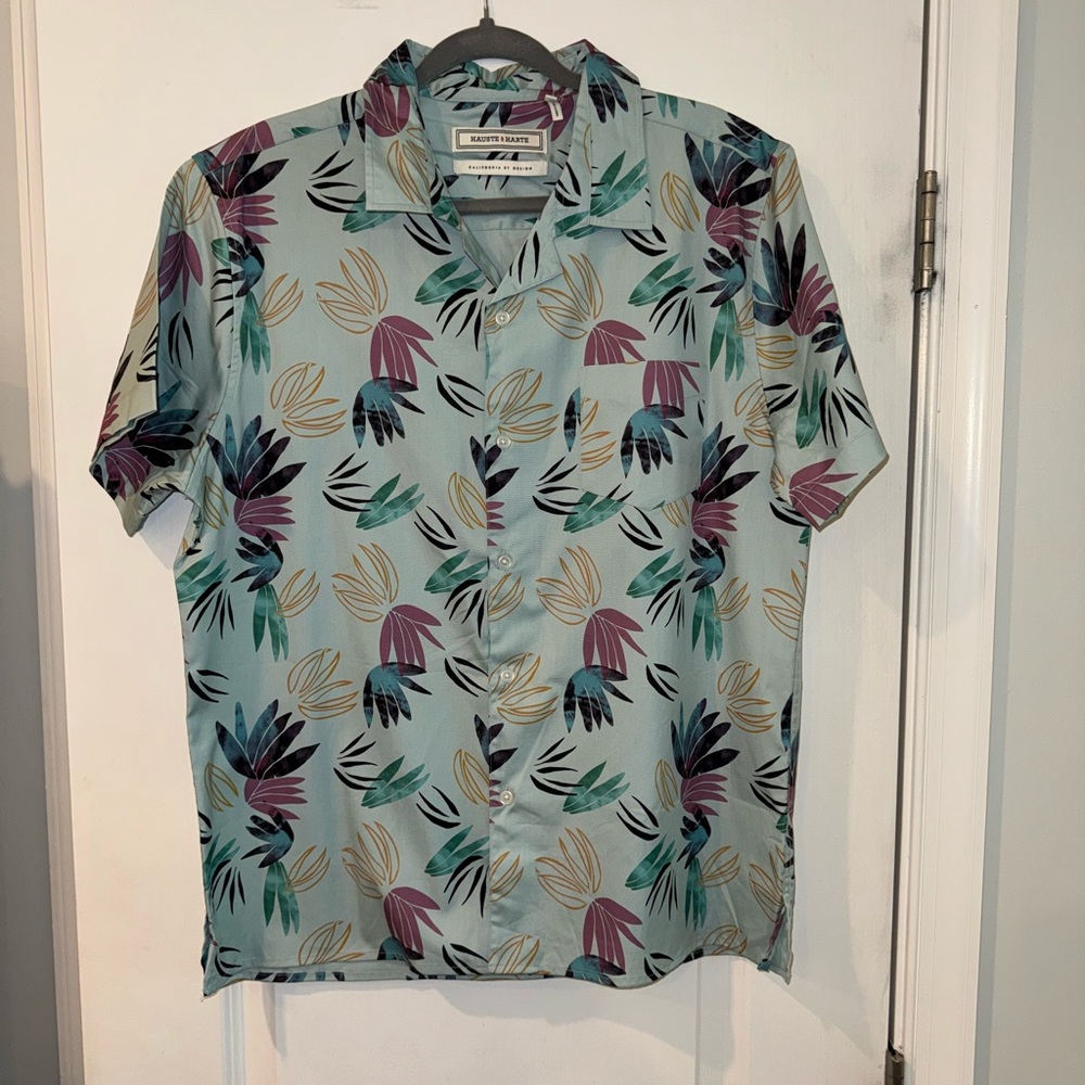 Hauste and Harte Blue and Purple Casual Button Down Shirt